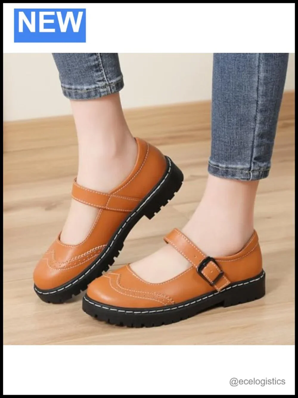 Women Mary Jane Flats Non-Slip Casual School Dress Shoes Oxford Comfort Work